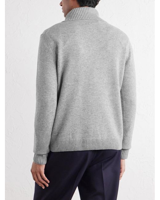 Slowear Gray Zanone Slim-Fit Cashmere Half Zip-Up Sweater for men