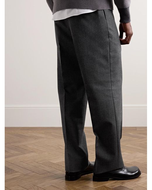 Thom Browne Gray Straight-Leg Virgin Wool Trousers for men