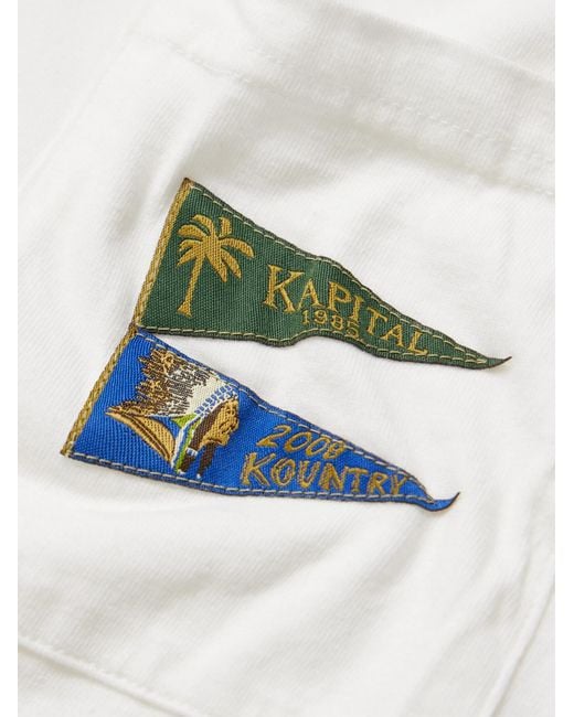 Kapital White Logo-Appliquéd Cotton-Jersey T-Shirt for men