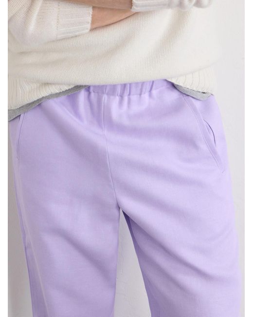 God's True Cashmere Purple Linen Drawstring Sweatpants for men