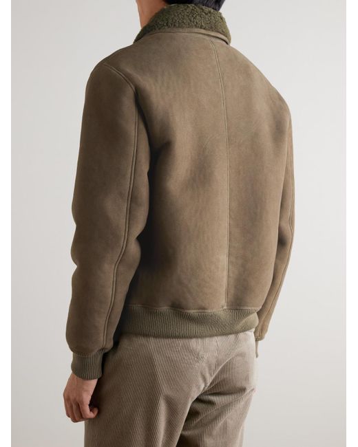 Mr P. Brown Shearling Bomber Jacket for men