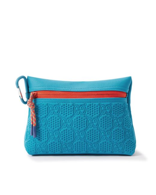 Gucci Blue Diver Logo-embossed Shell Pouch for men