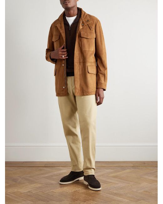 Loro Piana Natural Carlo Hyannis Tapered Cotton-Blend Trousers for men