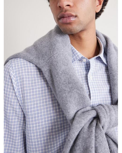 Officine Generale White Giacomo Checked Cotton for men