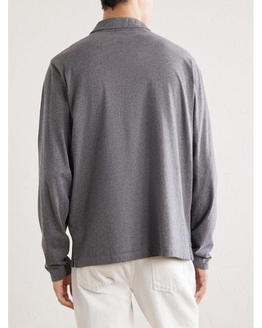 Hartford Gray Cotton-Jersey Polo Shirt for men