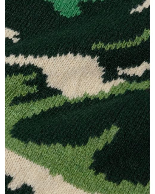De Bonne Facture Green Jacquard-knit Wool Sweater for men