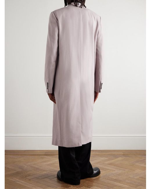 Dries Van Noten Pink Double-Breasted Wool-Twill Coat for men