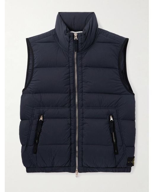 Stone Island Daunenweste aus Stretch-Shell in Stückfärbung in Blue für Herren