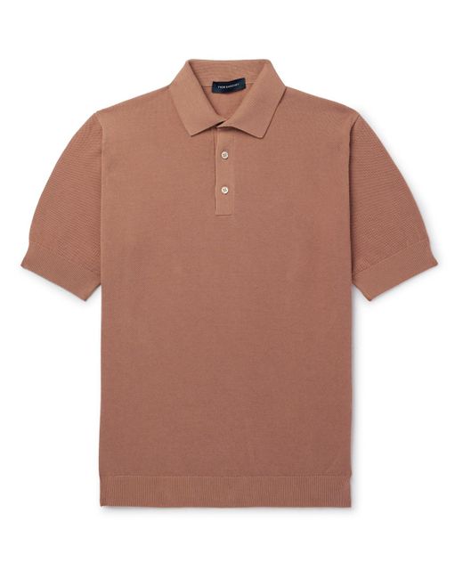 Thom Sweeney Brown Slim-fit Cotton-piqué Polo Shirt for men