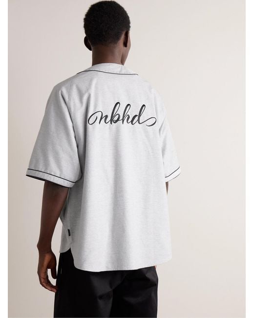 Neighborhood White Oversized Logo-Embroidered Cotton-Jersey Shirt for men