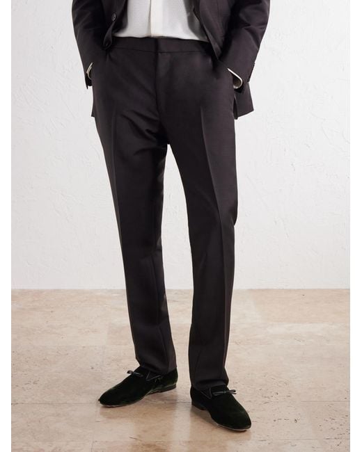 Tom Ford Black Scott Bow-Detailed Velvet Loafers for men