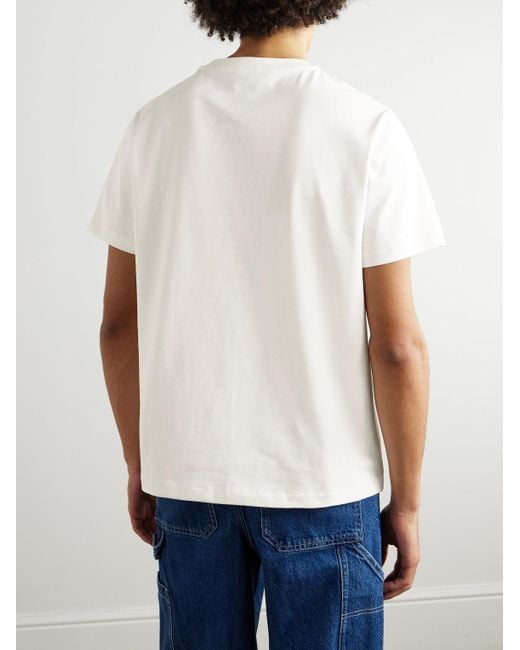 A.P.C. Natural Logo-Embroidered Cotton-Jersey T-Shirt for men