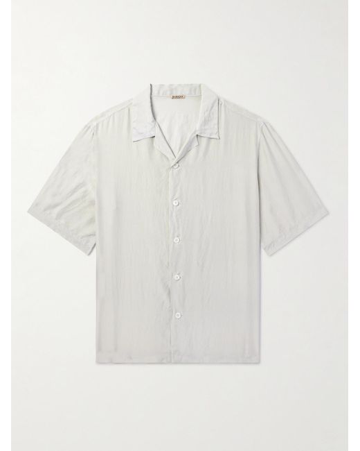 Camicia in seta tinta in capo con colletto aperto Solana di Barena in White da Uomo