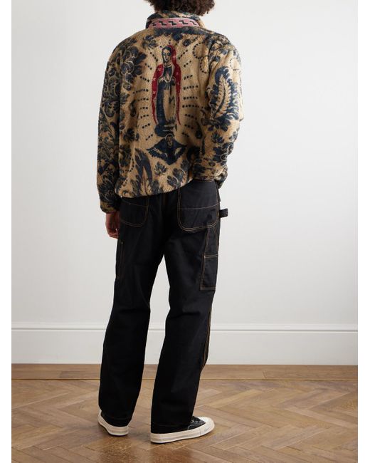 Kapital Natural Damask Printed Fleece Jacket for men