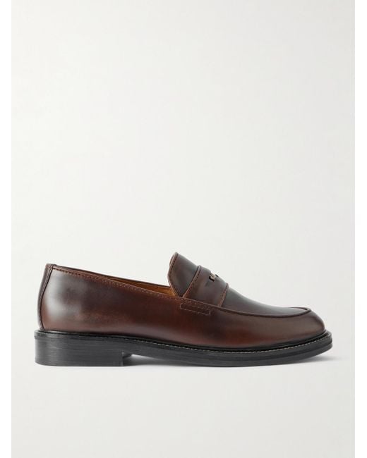 A.P.C. Brown Marc Jacobs Embellished Leather Penny Loafers for men