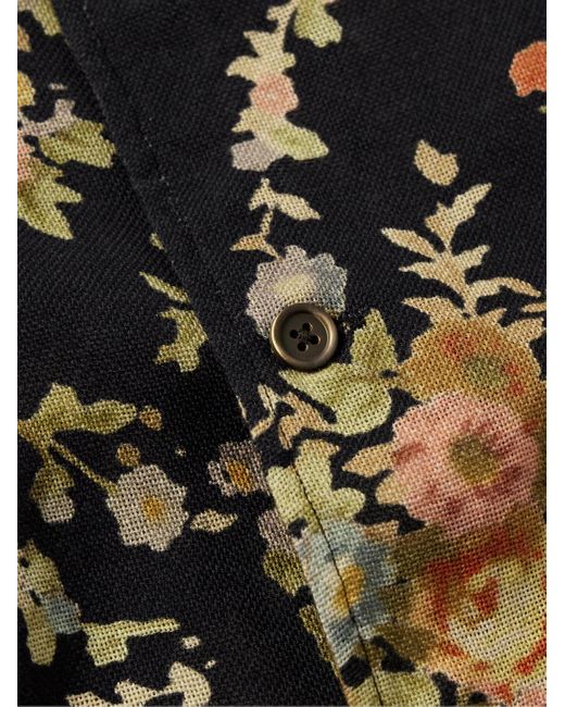 Camicia in cotone floreale con colletto aperto Elder di Our Legacy in Black da Uomo