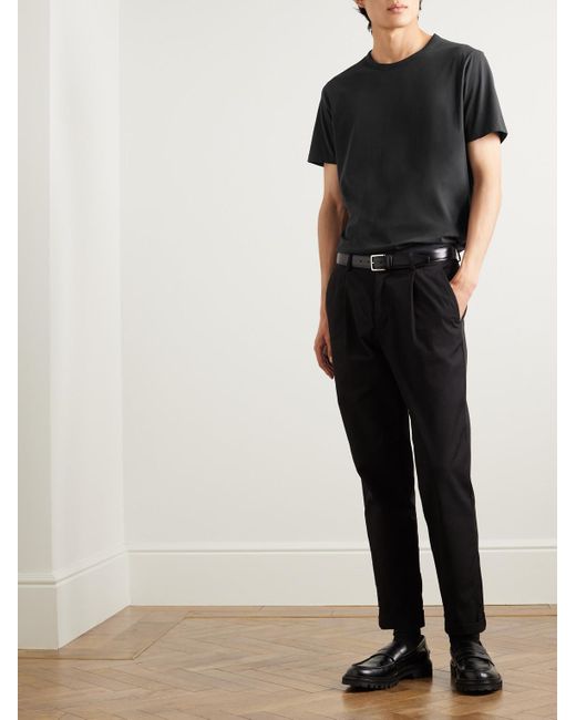 Mr P. Black Cotton-Jersey T-Shirt for men