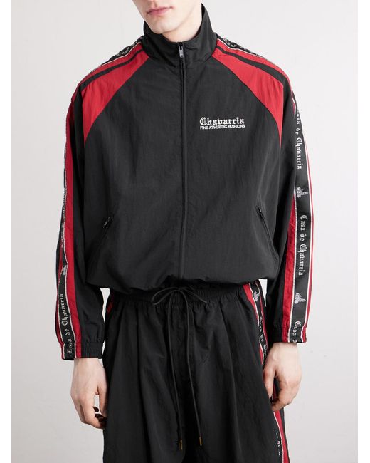 Willy Chavarria Black Casa De Chavarria Logo-detailed Shell Jacket for men