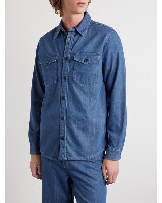 A.P.C. Blue Denim Shirt for men