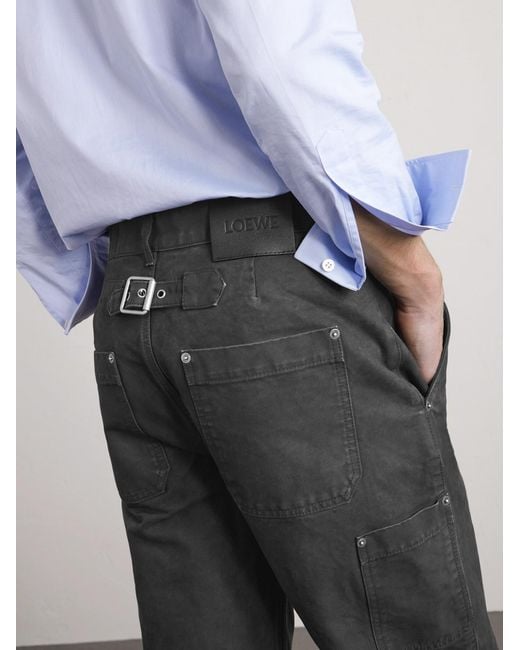 Loewe Gray Straight-Leg Cotton Trousers for men
