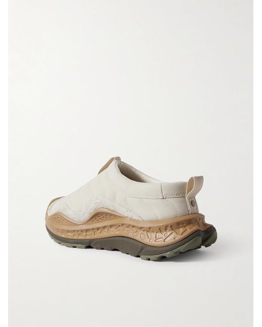 Hoka One One White U Ora Primo Tp Brushed Suede-trimmed Nubuck Slip-on Sneakers for men