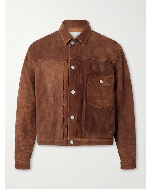 Visvim Brown 102X Cropped Leather Jacket for men