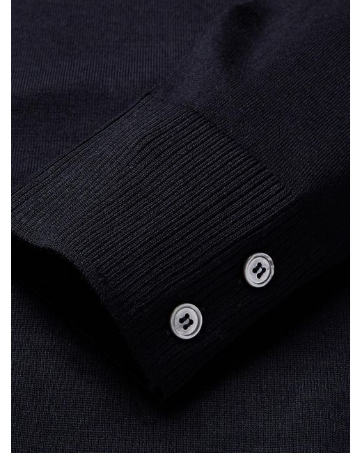 Thom Browne Blue Striped Merino Wool Sweater for men