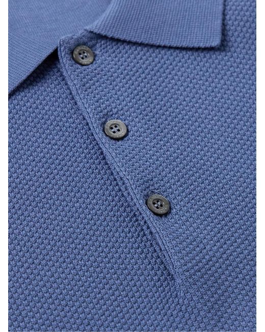 Canali Polohemd aus Baumwoll-Piqué in Blue für Herren