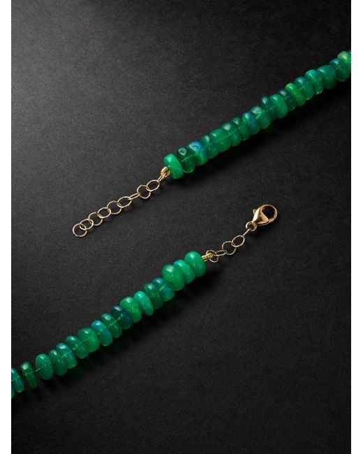 JIA JIA Green Jumbo Gold Opal Beaded Necklace for men