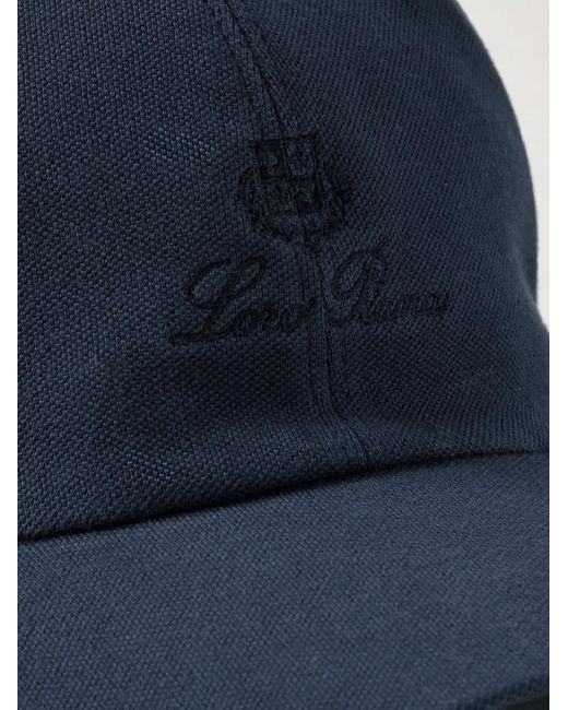 Loro Piana Baseballkappe aus Baumwoll-Piqué mit Logostickerei in Blue für Herren