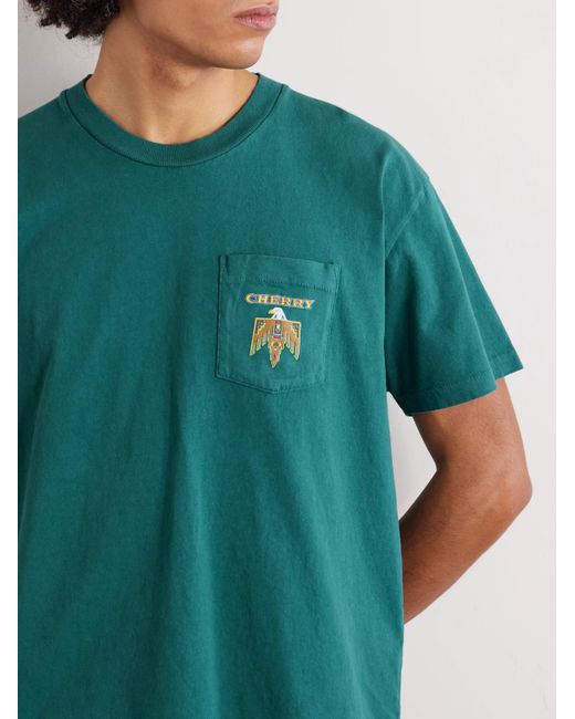 CHERRY LA Green Logo-Print Cotton-Jersey T-Shirt for men