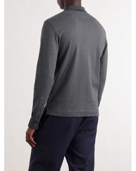 Zegna Gray Cotton Polo Shirt for men