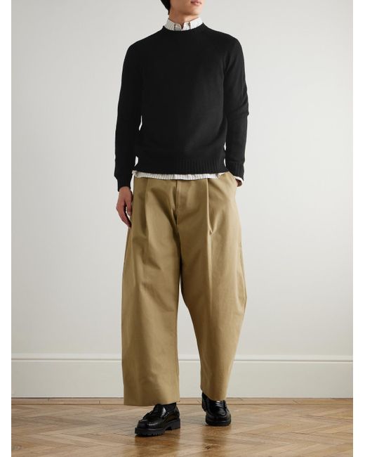 John Smedley Black Denver Extrafine Merino Wool Sweater for men