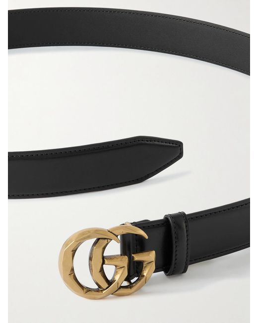 Gucci Black GG Marmont 3cm Leather Belt for men