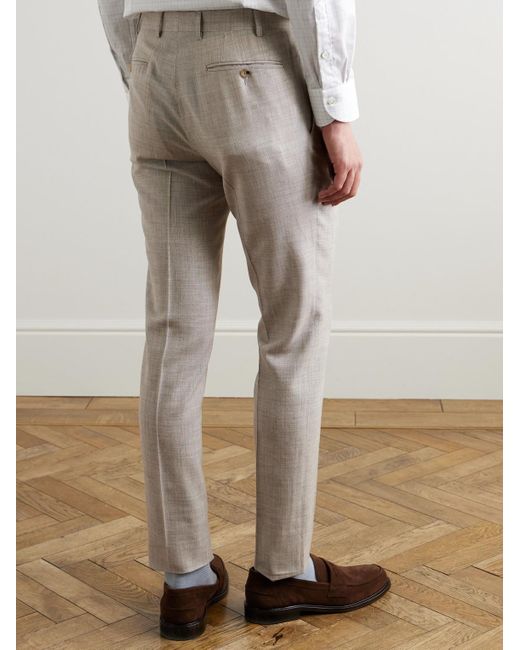 Canali Natural Wool, Silk And Linen-Blend Suit Trousers for men