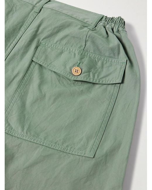 Visvim Green Carrol Tapered Cotton-gabardine Cargo Pants for men