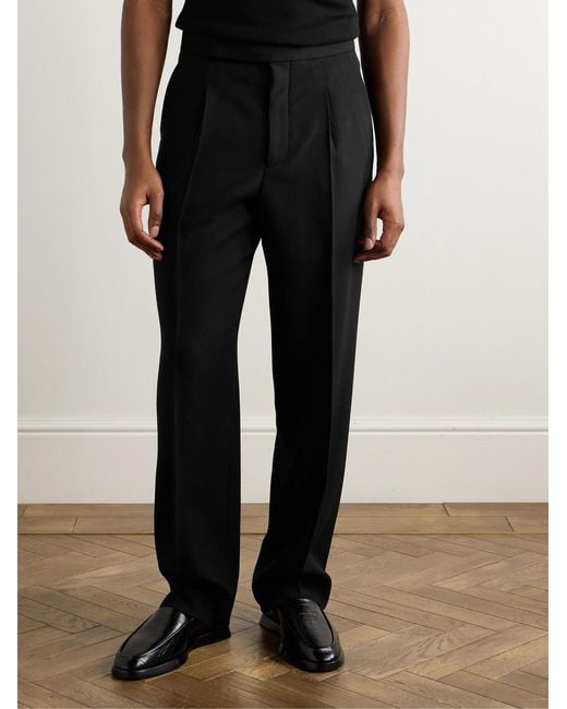 Fear Of God Black Eternal Wide-Leg Pleated Wool Trousers for men