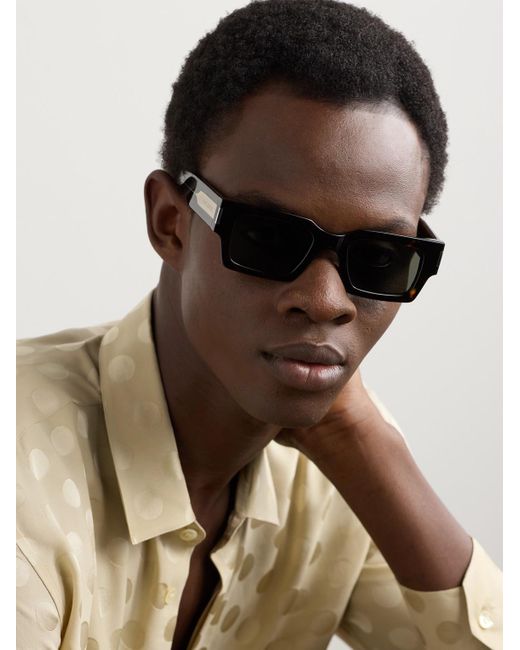 Saint Laurent Black Square-frame Tortoiseshell Acetate Sunglasses for men