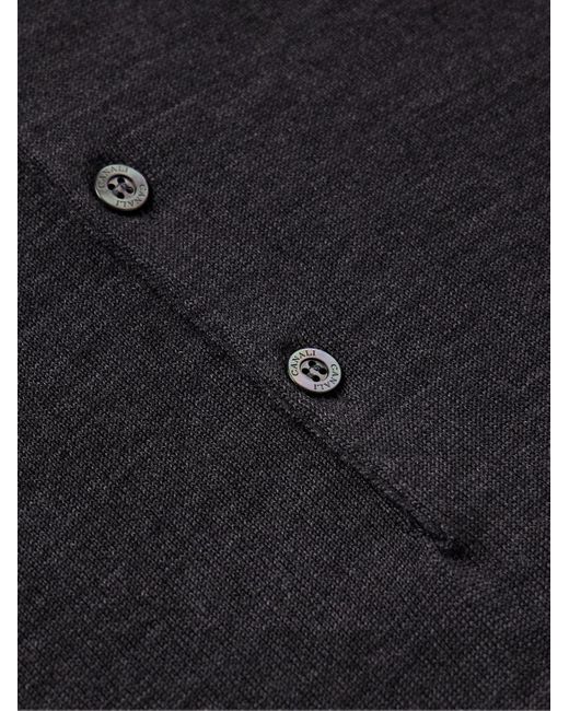 Canali Blue Wool Polo Shirt for men