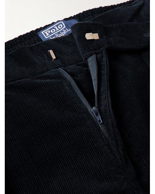 Pantaloni slim-fit in velluto a coste di cotone con pinces Brad di Polo Ralph Lauren in Blue da Uomo