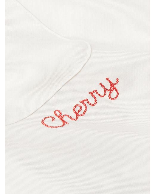 CHERRY LA White Logo-Embroidered Tencel Lyocell Shirt for men