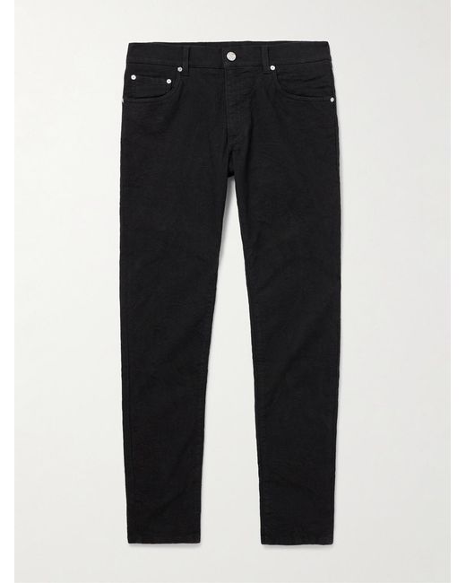 Etro Black Slim-Fit Paisley-Jacquard Cotton-Blend Trousers for men
