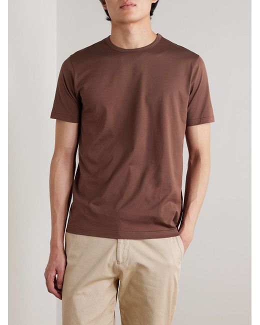 Sunspel Brown Slim-Fit Cotton-Jersey T-Shirt for men