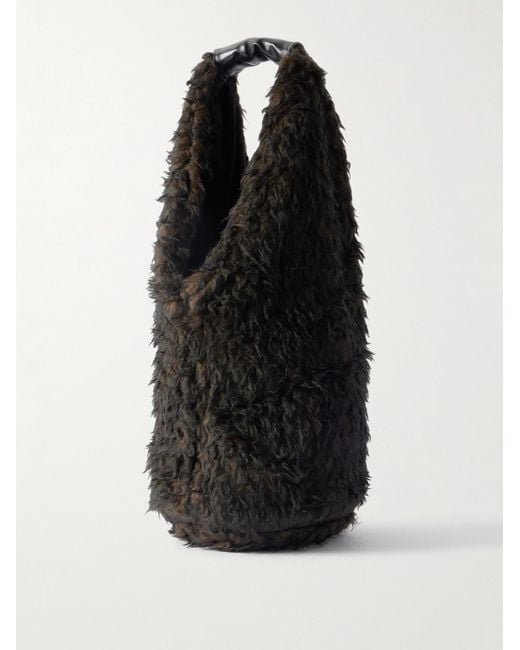 Our Legacy Drip Tote aus Plüschmaterial mit Lederbesatz in Black für Herren