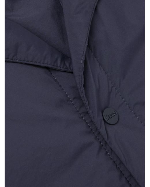 Herno Blue Padded Cotton Corduroy-Trimmed Shell Jacket for men