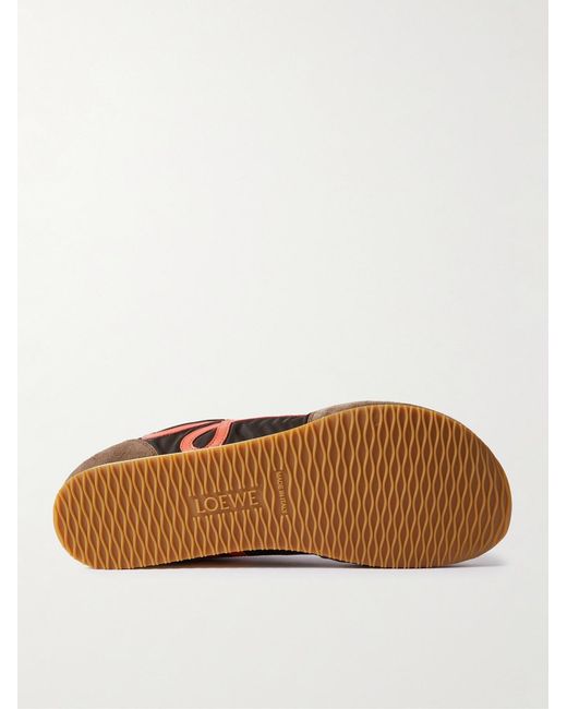 Loewe Brown Ballet Runner 2.0 Logo-Appliquéd Shell, Suede And Leather Sneakers for men