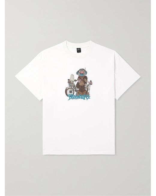Brain Dead Moto Hiker T-Shirt aus Baumwoll-Jersey mit Print in White für Herren