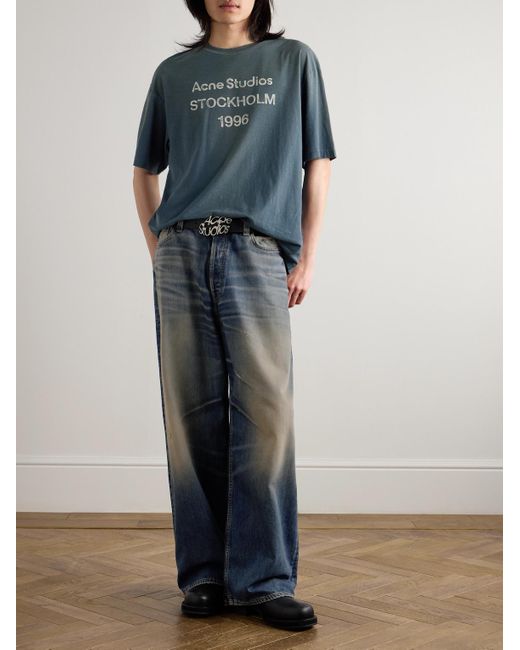 Acne Blue Wide-Leg Distressed Jeans for men
