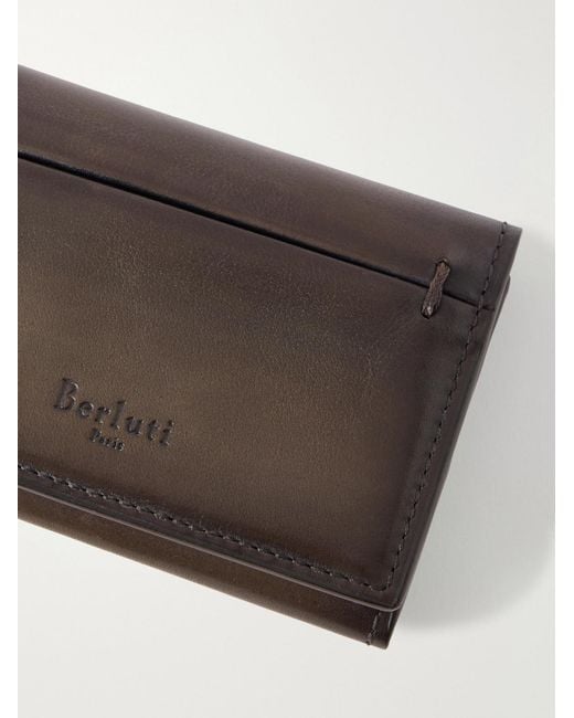 Berluti Brown Imbuia Gaspard Venezia Leather Cardholder for men