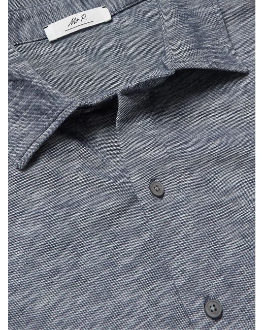Mr P. Gray Mélange Organic Cotton-Piqué Shirt for men